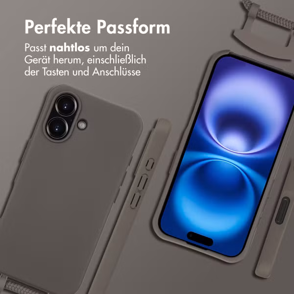 imoshion Color Backcover mit abtrennbarem Band MagSafe für das Apple iPhone 16 - Black Coffee