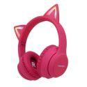 imoshion Kids LED Light Cat Ear Bluetooth-Kopfhörer - Kinderkopfhörer - Kabelloser Kopfhörer + AUX-Kabel - Hot Pink