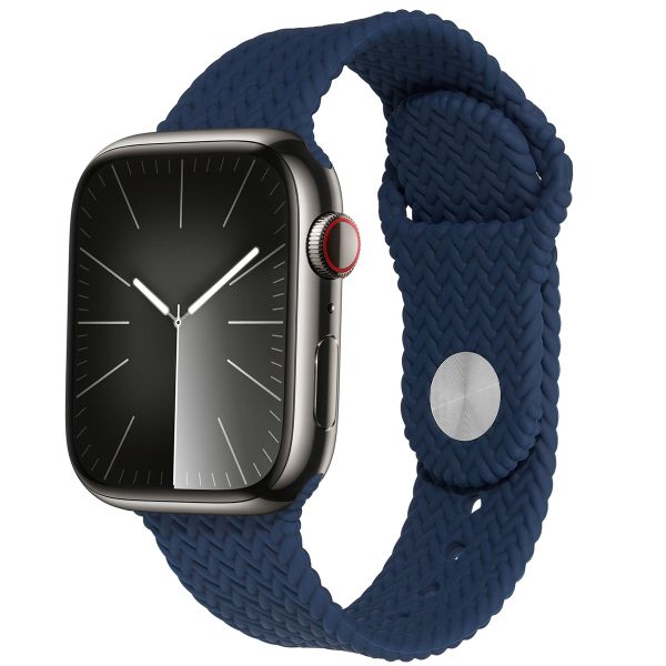 imoshion Geflochtenes Silikonarmband für das  Apple Watch Series 1 t/m 9 / SE (38/40/41 mm) | Series 10 / 11 (42 mm) - Dunkelblau
