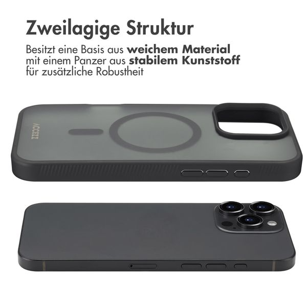 Accezz Rugged Frosted Back Cover mit MagSafe Apple iPhone 16 Pro Max - Schwarz