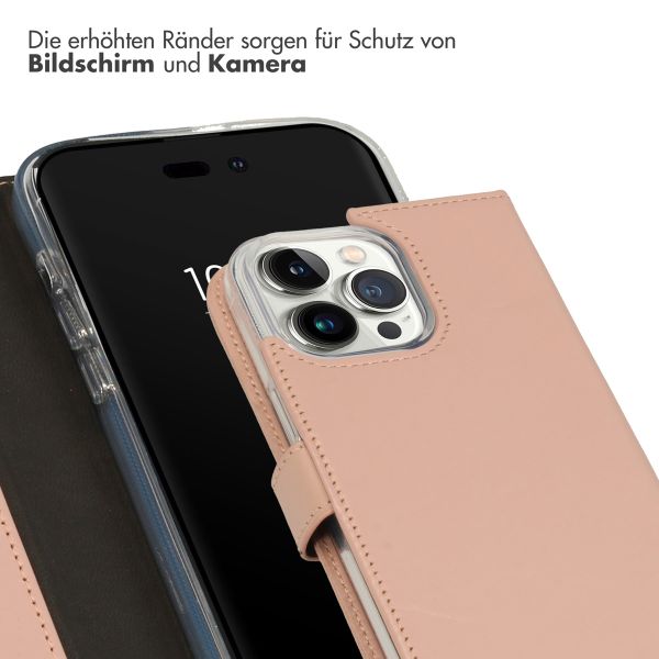 Selencia Echtleder Klapphülle für das iPhone 14 Pro Max - Dusty Pink