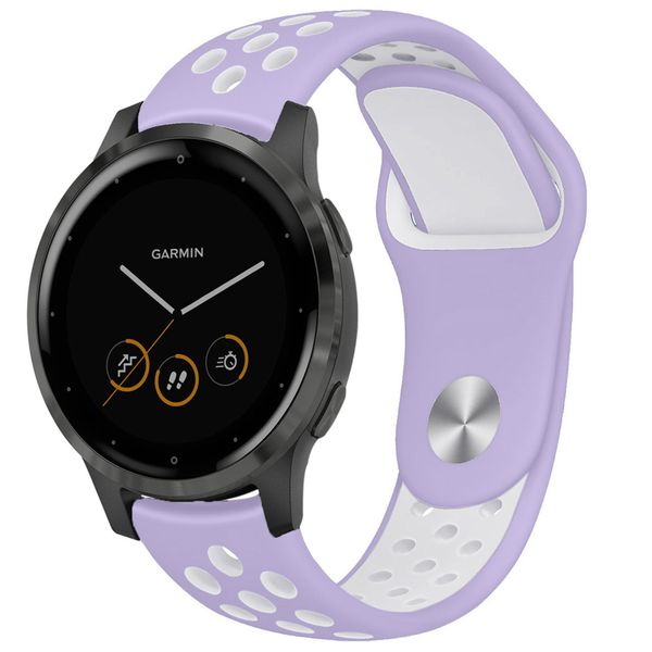 imoshion Silikonband Sport Garmin Vivoactive 4L - Lila / Weiß