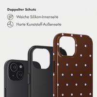 Selencia Vivid Back Cover Apple iPhone 15 - Happy Dots Chocolate