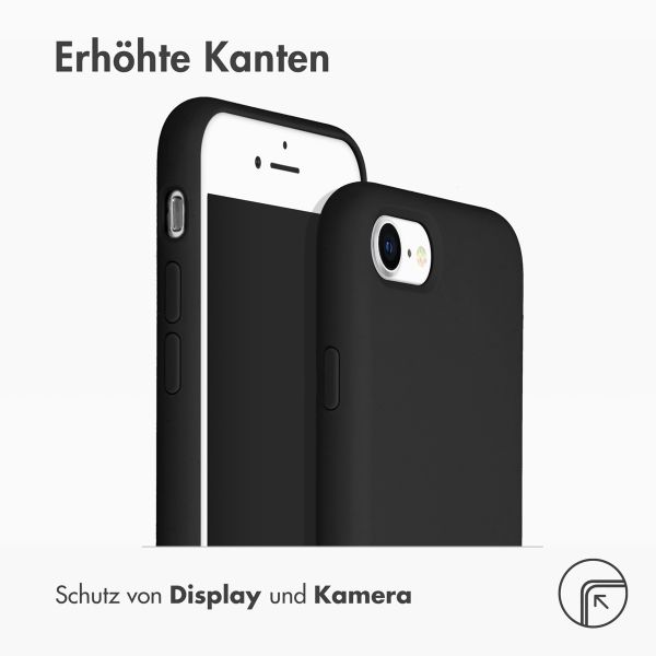 Accezz Liquid Silikoncase Schwarz für das iPhone SE (2022 / 2020) / 8 / 7