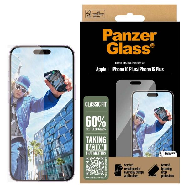 PanzerGlass Antibakterieller Screen Protector für das iPhone 16 Plus