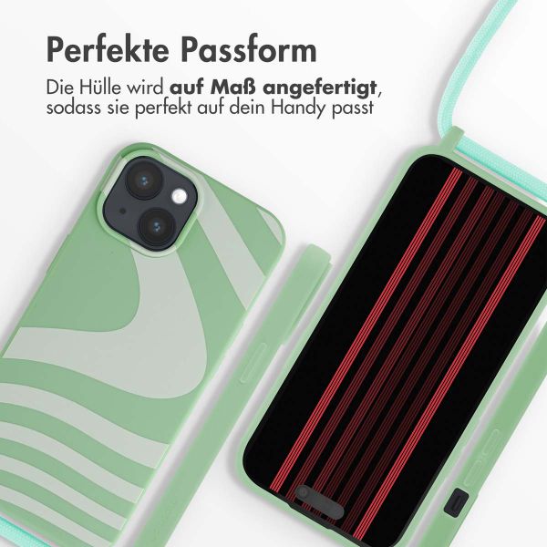 imoshion Silikonhülle design mit Band für das iPhone 15 - Retro Green