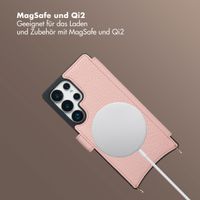 Selencia Riva Bookcase mit MagSafe und Handgelenkband Samsung Galaxy S25 Ultra - Old Pink