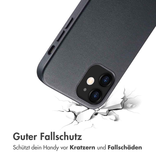 Accezz MagSafe Leather Backcover Apple iPhone 12 (Pro) - Onyx Black