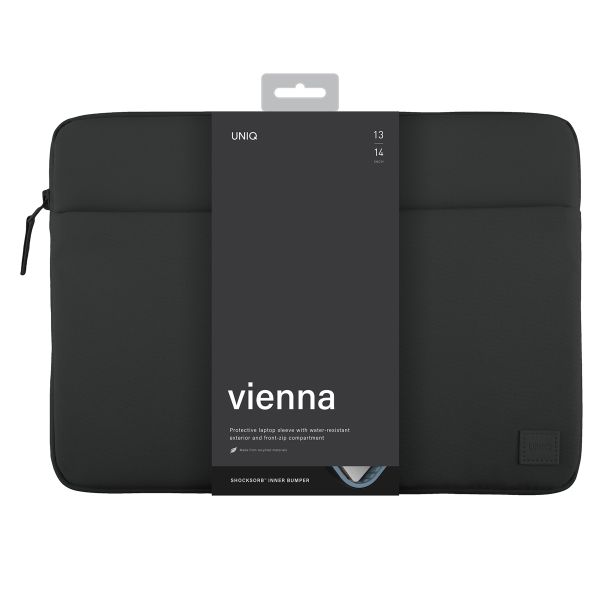 Uniq Vienna Laptop Hülle 16 Zoll - Recycelte Laptop Sleeve - Midnight Black