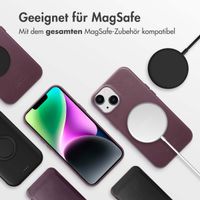 Accezz MagSafe Leather Backcover für das iPhone 14 - Heath Purple