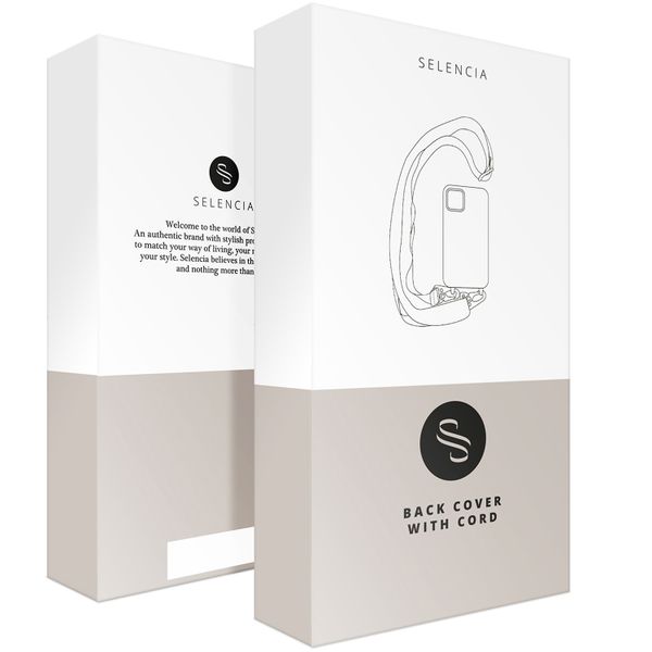 Selencia SilikonHülle design mit abnehmbarem Band Apple iPhone 15 Plus - Irregular Check Sand Pink