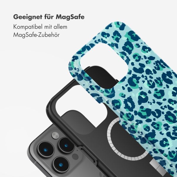 Selencia Vivid Tough Back Cover mit MagSafe für das iPhone 15 Pro Max - Wild Spots Light Blue