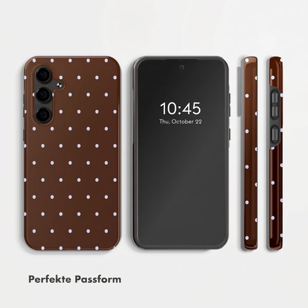 Selencia Vivid Back Cover Samsung Galaxy S24 FE - Happy Dots Chocolate