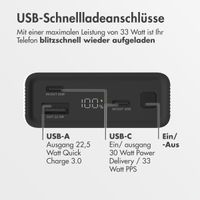 imoshion Ultra Series Aluminium | Powerbank 20.000 mAh - Schnellladen bis 33W - Schwarz