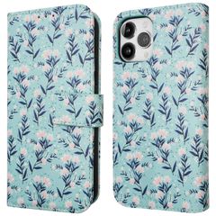 imoshion Design Klapphülle Apple iPhone 12 (Pro) - Blue Flowers