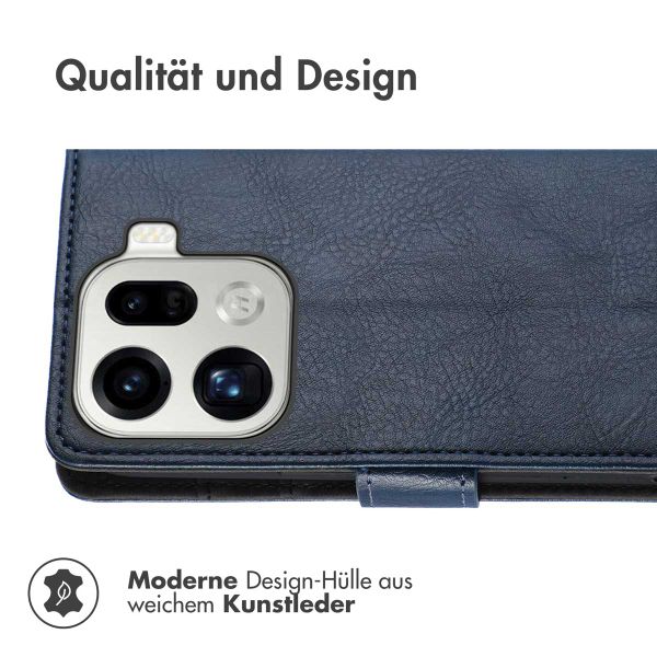 imoshion Luxuriöse Klapphülle Oppo Find X9 Pro - Dunkelblau