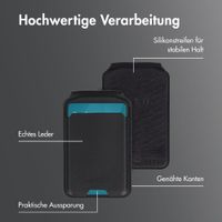 Accezz Magnetische Leder-Wallet mit Standfunktion - Geeignet für Apple Find My - Onyx Black
