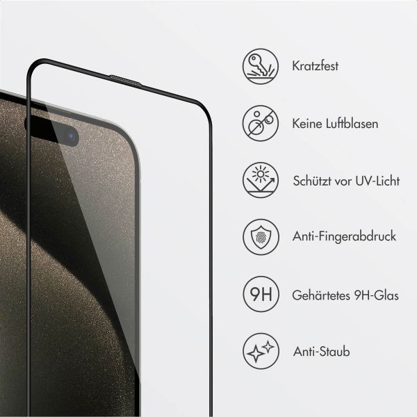 Accezz Gehärteter Glas-Schutz + Applikator Apple iPhone 15 Pro