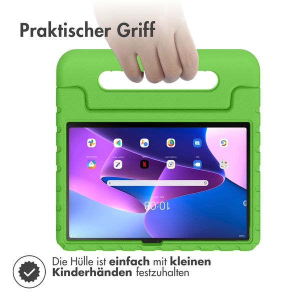 imoshion Schutzhülle mit Handgriff kindersicher für das Lenovo Tab M10 (3rd gen) - Grün