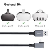 imoshion Oculus Quest 1 & 2 en Meta Quest 3 Link Kabel - 5 Meter - Schwarz