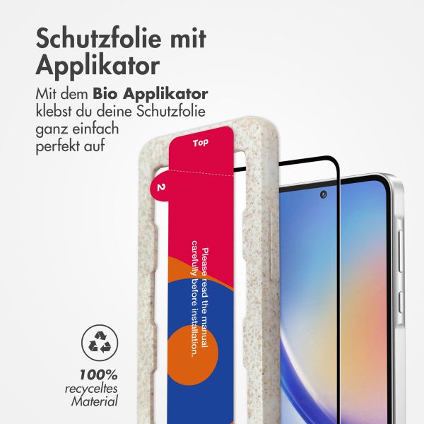 Accezz Dreifach starke Full Cover Schutzfolie mit Applikator für das Samsung Galaxy A35 / A55 - Transparent