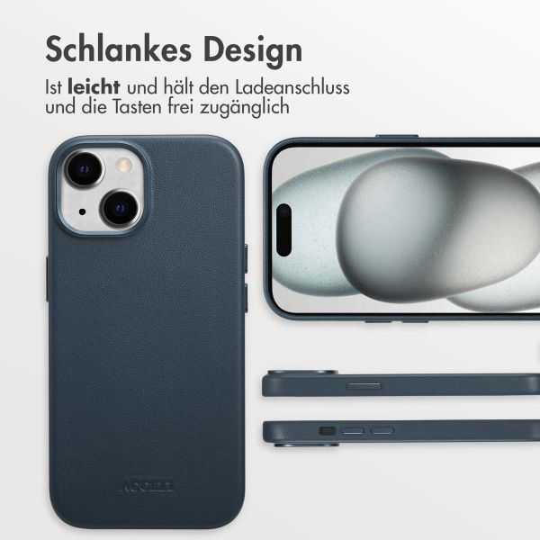 Accezz MagSafe Leather Backcover Apple iPhone 15 - Nightfall Blue