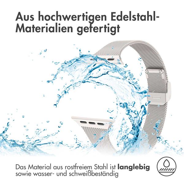 imoshion Milanaise Faltarmband für Apple Watch Series 1 t/m 9 / SE (38/40/41 mm) | Series 10 / 11 (42 mm) - Starlight