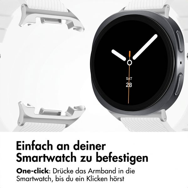 imoshion Flexibles Silikonarmband für Samsung Galaxy Watch 9 (40/44mm) / Watch 8 (40/44mm) / Classic (46mm) - Weiß