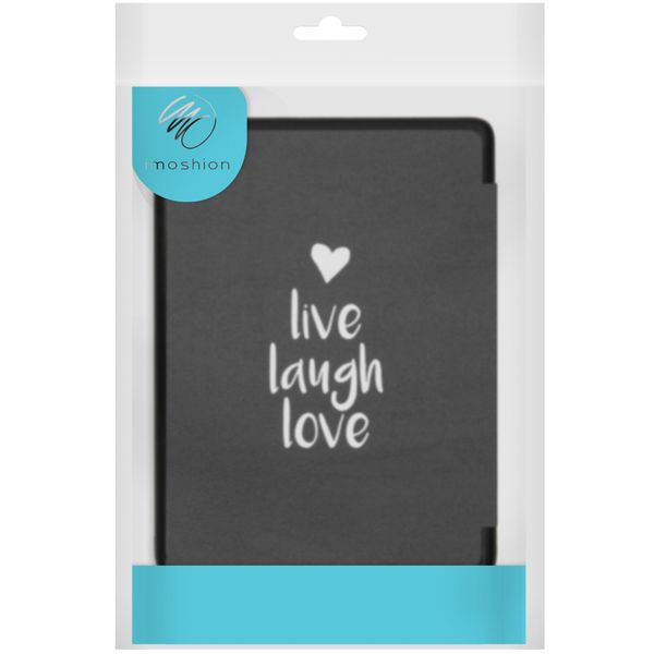 imoshion Design Slim Hard Case Sleepcover mit Stand Kobo Libra 2 / Tolino Vision 6 - Live Laugh Love