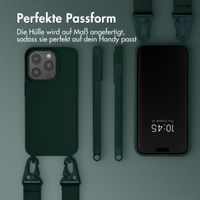 Selencia SilikonHülle mit abnehmbarem Band Apple iPhone 15 Pro - Dunkelgrün