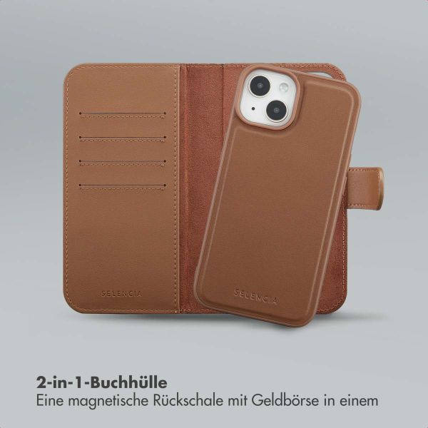 Selencia Olyn Abnehmbare Bookcase mit MagSafe Apple iPhone 14 / 13 - Braun
