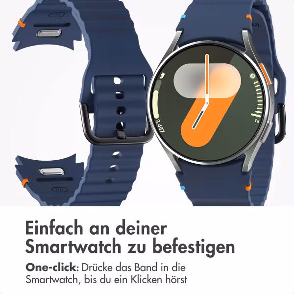 imoshion Wave Silikonarmband für das  Samsung Galaxy Watch 4 / 5 / 6 / 7 / FE (20 mm) - Dunkelblau