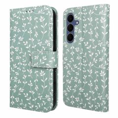 imoshion Design Klapphülle Samsung Galaxy S25 FE - Smoke Green Flowers