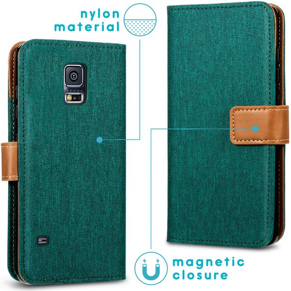 imoshion Luxuriöse Canvas-Klapphülle Samsung Galaxy S5 (Plus) / Neo