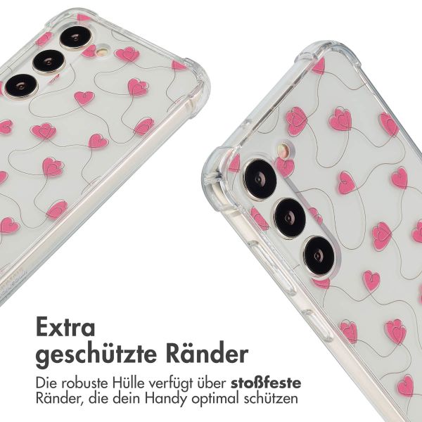 imoshion Design Hülle mit Band Samsung Galaxy S23 - Dusty Rose Connected Hearts