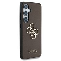 Guess 4G Metal Logo Saffiano Backcover Samsung Galaxy S25 Plus - Braun