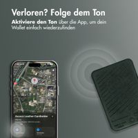 Accezz Magnetischer Lederkartenhalter - Geeignet für Apple Find My - Cedar Green