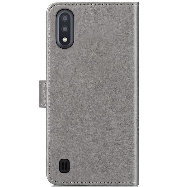 Kleeblumen Klapphülle Grau Samsung Galaxy A01