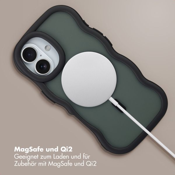 Selencia Wavy Backcover mit MagSafe Apple iPhone 16 - Schwarz