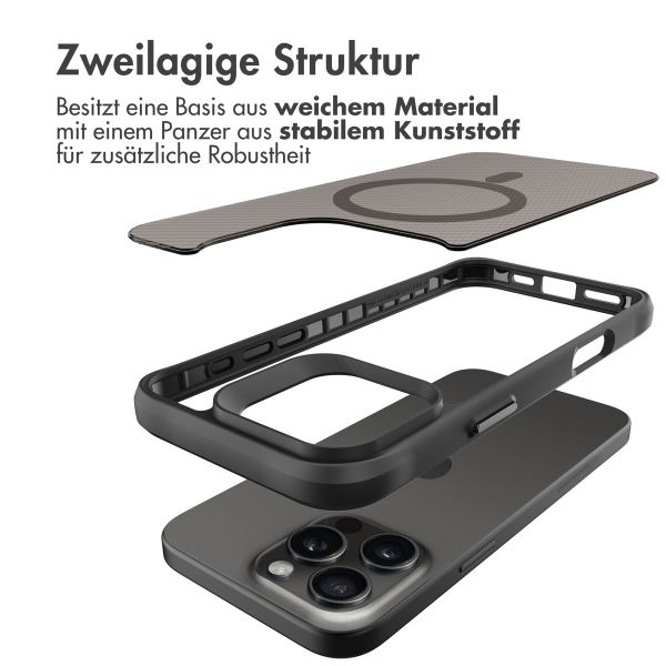 imoshion Rugged Hybrid Carbon Case mit MagSafe für das Apple iPhone 16 Pro - Schwarz
