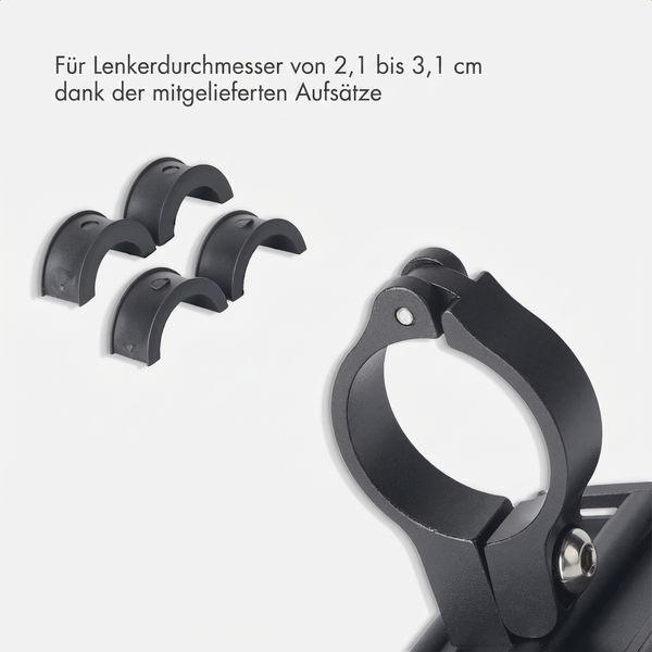 imoshion Mini Aluminium-Fahrrad-Handyhalterung - Leichtgewicht - Universal - Schwarz