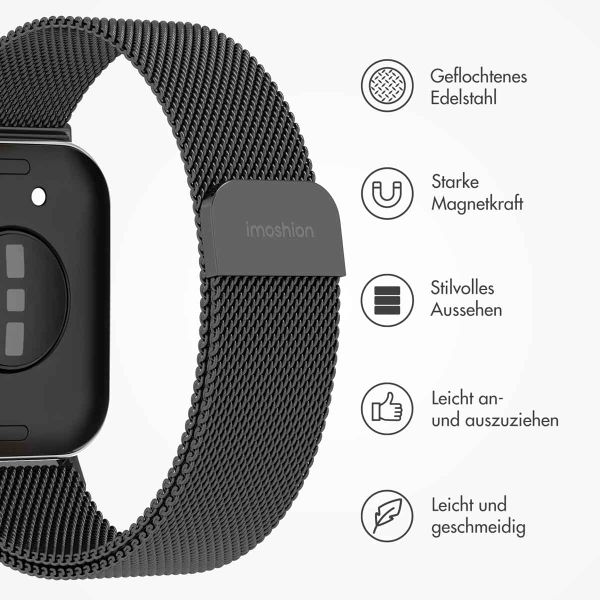 imoshion Magnetisches Milanaise Armband für das  Huawei Watch Fit 3 - Schwarz