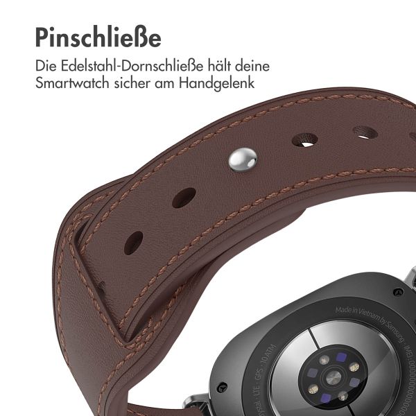 imoshion Lederarmband für die Samsung Galaxy Watch Ultra (2024/2025) - Dunkelbraun