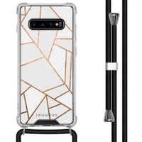 imoshion Design Hülle mit Band für das Samsung Galaxy S10 Plus - White Graphic