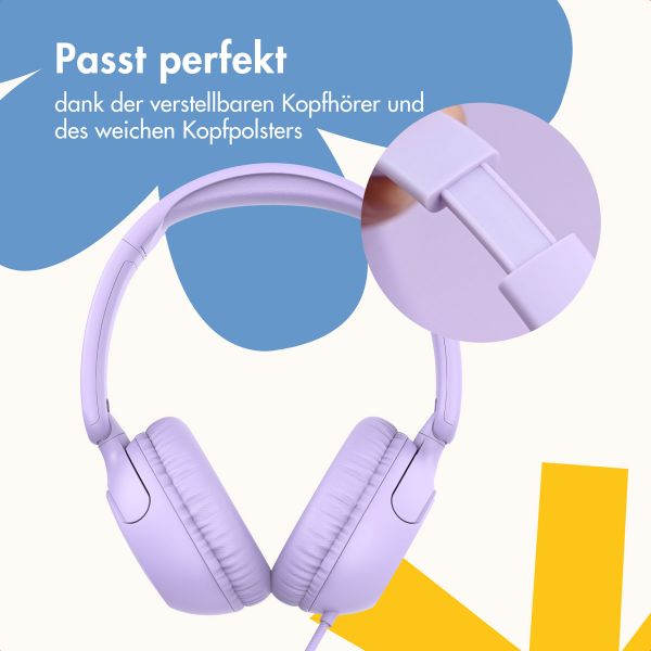 imoshion Kinderkopfhörer mit AUX-Kabel - Dezibelbegrenzer - Lavender Lilac