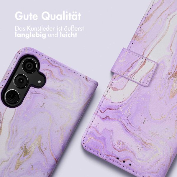 imoshion Design Klapphülle für das Samsung Galaxy S24 Plus - Purple Marble