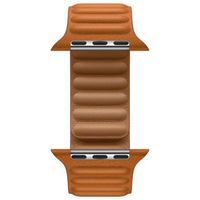 Apple Leather Link Armband für das  Apple Watch Series 1 t/m 11 / SE / Ultra (44/45/46/49 mm) - Größe M/L - Golden Brown