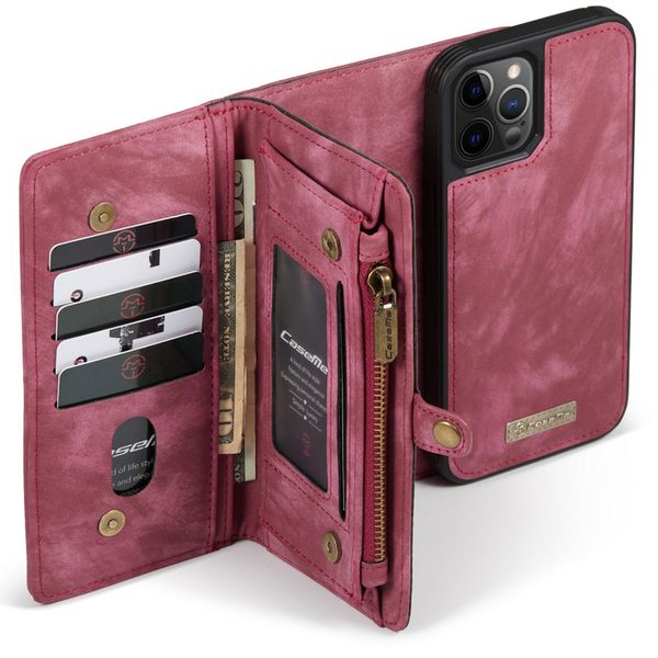 CaseMe Luxuriöse 2-in-1-Portemonnaie-Klapphülle Leder iPhone 12 (Pro)