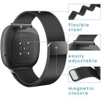 imoshion Milanese Watch Armband für die Fitbit Versa 4 / 3 / Sense (2) - Schwarz