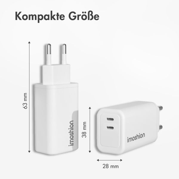 imoshion 35 Watt Ladegerät | Mit 2 USB-C-Anschlüsse - Weiß